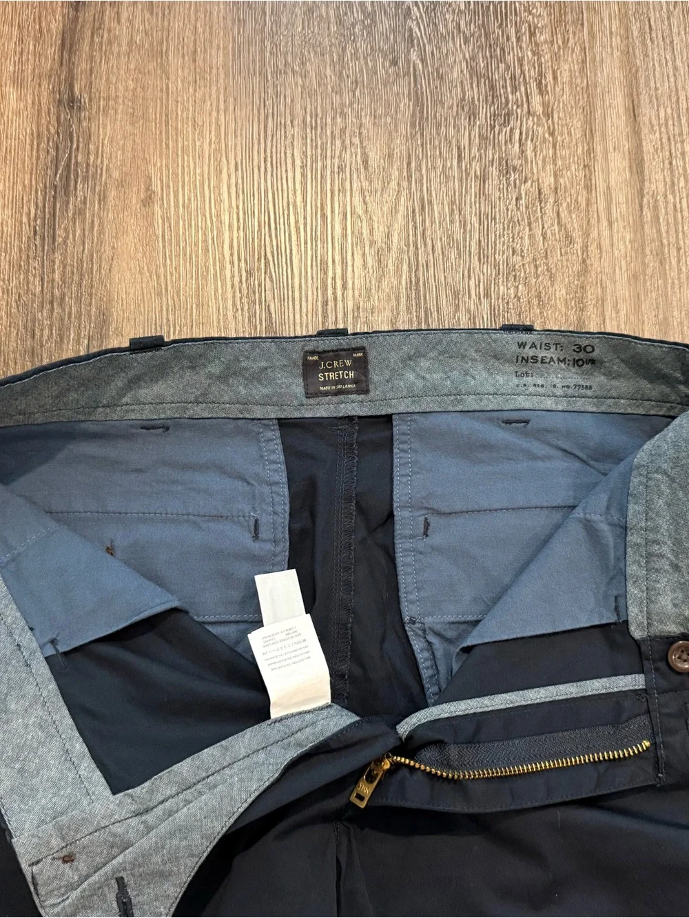 J. Crew Men's Black Flat-Front Cotton Shorts